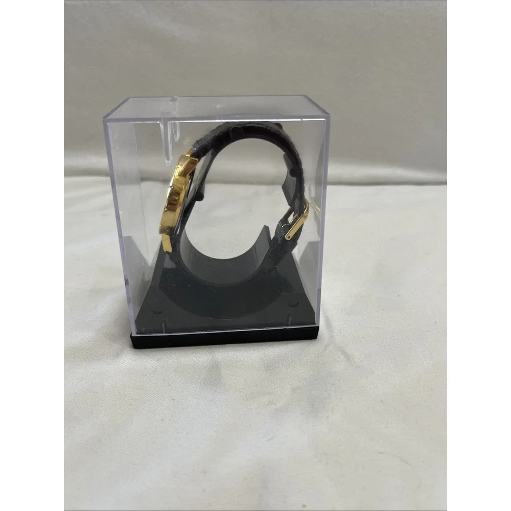 New Vintage‎ Hourglass Quartz Watch. Made In Japan. Leather Band. Needs Battery!